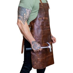 Best Selling Professional Unisex Cowhide <b>Leather</b> <b>Apron</b> Heavy Duty Reusable Comfortable Multi-Purpose Design Life Care - Product Image 4