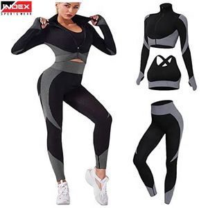 Custom made Women Yoga <b>Jacket</b> And Legging Set Gym Wear Fitness Activewear Stretch <b>Workout</b> Suit With Custom Design - Product Image 1
