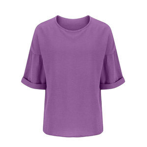 T-shirt ample pour femme, design 2026, haute qualité, décontracté, été, coupe ample, respirant, 100% coton - Product Image 1