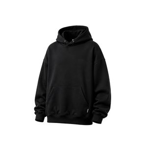 Camiseta Oversize Negra de Algodón para Hombre, Manga Corta, Cuello Redondo, Casual, Color Liso, Tejido de Punto Jersey, con Logo en el Dobladillo Inferior - Product Image 5