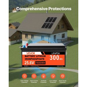 Sistema Completo di Energia Solare 1200W 24V con 6 Pannelli Solari Monocristallini da 200W, Batteria LiFePO4 25.6V 300Ah, Regolatore di Carica MPPT 60A - Product Image 5