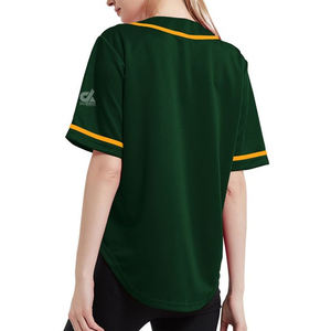 Maillot de baseball vert foncé personnalisé pour femme, uniforme d'équipe boutonné, chemise de sport respirante en polyester, fournisseur OEM en gros - Product Image 6