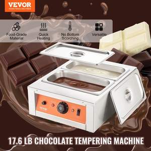17.6 Lbs Commerciële Bakkerijapparatuur-Roestvrijstalen Elektrische Chocolade Tempering Machine 2 Tanks Temp Control 86 ~ 185 Degreesf - Product Image 2