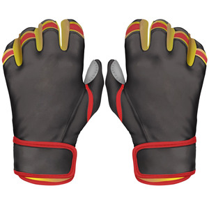 Gants de frappeur de baseball en cuir à cinq doigts pour hommes et femmes, respirants, légers, durables, à manchette courte, prix raisonnable - Product Image 1