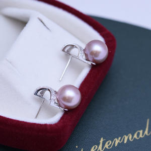 Fashionable & Simple S925 <b>Silver</b> <b>Stud</b> <b>Earrings</b> <b>for</b> <b>Women</b> Freshwater Pearl 7-8mm Round with Strong Light Almost Flawless - Product Image 3