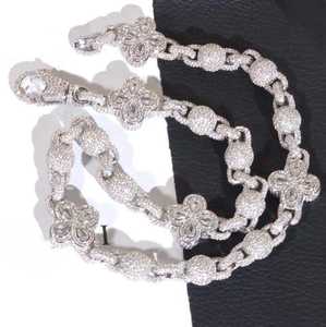 Cadena Cubana de 18mm con Baño de Rodio y Piedras de Imitación Personalizada |   Plata de Ley 925 |   Diamantes Moissanite VVS |   Regalo de Joyería Hip Hop - Product Image 6