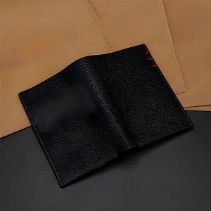 Premium Genuine Leather Passcase Red Accent Stitching Luxury Credit Card Holder <b>Slim</b> Billfold <b>Wallet</b> Stylish Organiser For <b>Men</b> - Product Image 6