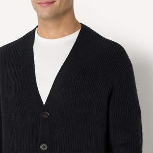 Cárdigan de punto informal holgado para hombre, con botones decorativos, para primavera y otoño, chaqueta fina con logo frontal - Product Image 6