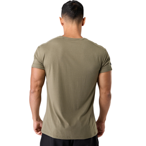 Camiseta Deportiva Ajustada de Manga Corta para Hombre, Mezcla de Algodón, para Gimnasio, Entrenamiento, Fitness, Casual, Venta al Por Mayor OEM - Product Image 4