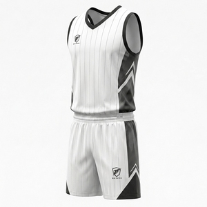 Ensemble de maillots et shorts de basket-ball d'équipe, uniforme de basket-ball personnalisé imprimé, vente en gros pour les équipes scolaires, clubs, séchage rapide, polyester pour adultes - Product Image 3