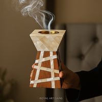 ROYAL ARTISANS Brûleur à Bakhoor et à encens en résine époxy faite à la main, évaporateur Mubkhar - Aromatique et durable