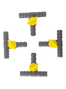 Conector de Riego por Goteo de 3 Vías, 16 mm, Válvula en T, Material PP, Negro y Amarillo, Resistente a la Intemperie, Fácil de Usar - Product Image 3