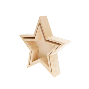 Bandeja de Madera Natural en Forma de Estrella, Organizador Rectangular Sólido para Alimentos y Vajilla, Almacenamiento para Baño y Sala de Estar - Product Image 6