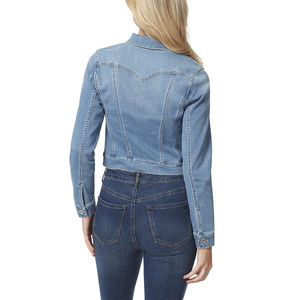 Veste en jean pour femme, prix abordable, hiver, logo personnalisé, design élégant, streetwear, coupe courte - Product Image 4