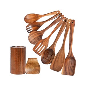 Ensemble artisanal de 5 ustensiles de cuisine en bois, cuillère et spatule en bois de luxe, cadeau de déménagement, accessoires de cuisine - Product Image 4