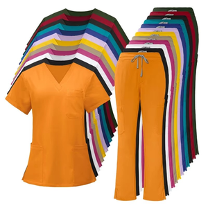 Hot Selling Polyester OEM Custom Logo Comfortable Hospital Uniform Soft Short Sleeve Uniform Women Nursing <b>Scrubs</b> - Product Image 4