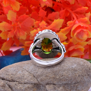 <b>Peridot</b> Gemstone 925 Sterling Silver <b>Ring</b> Bezel Setting Handmade Natural Green Stone <b>Ring</b> For Her - Product Image 3