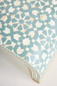 ILAHI's Bone Inlay Table Modern Design Agate Detailing Storage Portable Home Furniture - Product Image 4