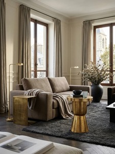 Mesa de Centro Redonda Moderna con Acabado Martillado, 43 cm de Diámetro, Muebles Contemporáneos para Sala de Estar - Product Image 6