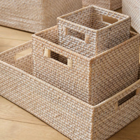 Panier de rangement en rotin éco-responsable fait main, multifonctionnel, 5 niveaux, pour cuisine, salle de bain, salon, buanderie