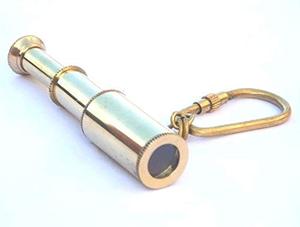 Vintage Brass Telescope <b>Key</b> <b>Chain</b> Mini Nautical Spyglass Keyring Antique Maritime Collectible Gift Accessory - Product Image 5