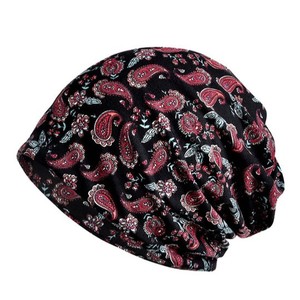 Nouveauté : Bonnet unisexe personnalisé à motif floral imprimé numériquement, motif Paisley noir et rouge, chapeau décontracté taille adulte 56-58CM - Product Image 1