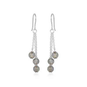 Natural Labradorite Gemstone Drop <b>Earrings</b> 925 Sterling <b>Silver</b> Chain Tassel Dangle <b>Earrings</b> Handmade Jewelry for Women - Product Image 1
