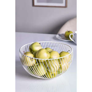 Artisanaux Style minimaliste panier en métal qualité fruits boisson panier de rangement organisateur de cuisine nickel fini et table déco - Product Image 5