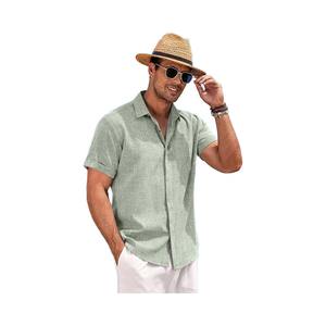 Camisa de Lino de Manga Corta para Hombre 2026, Estilo Casual con Botones y Cuello Clásico, Anti-Pilling, Ideal para Playa, Verano y Bodas - Product Image 2