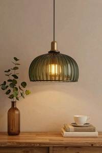 Applique murale en bois de style japonais avec abat-jour en tissu festonné et rayé, éclairage d'appoint intérieur, lampe de Noël - Product Image 3