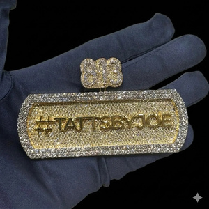 จี้ฮิปฮอปคุณภาพสูงแบบ Iced Out เงินแท้ 925 ชุบทอง ประดับโมอิสซาไนต์ ขนาด 2.50 นิ้ว ความใส VVS จากซัพพลายเออร์อินเดีย - Product Image 6
