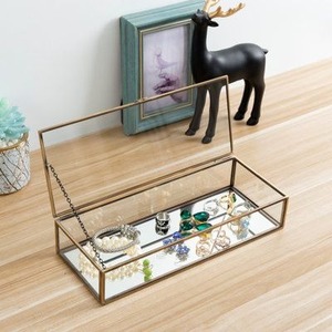 Decorative Luxury Jewelry Box <b>with</b> <b>Crystal</b> Clear Glass and Strong Metal Border for Premium Presentation - Product Image 1