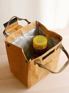 Tyvek paper Insulated Lunch Tote Bag with Thermal Lining Durable Reusable Food Storage Cooler with Handles Wildfire BBQ Design - Product Image 5