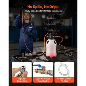 Pompa Pneumatica da 8 L per Estrazione e Distribuzione di Olio e Fluido di Trasmissione con 15 Adattatori ATF - Product Image 2