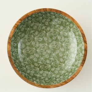 Juego de Tazones para Servir de Madera de Mango Esmaltada a Mano, con Diseño Floral, Tazón Decorativo para Frutas y Ensaladas, para Decoración del Hogar, Cocina y Mesa - Product Image 3