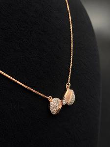 Collier pendentif nœud papillon en or rose, argent sterling 925, micro-incrustation de zircon, bijoux minimalistes pour femmes, cadeau pour fête et mariage - Product Image 6