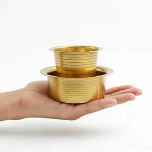 Juego de cafetera tradicional india del sur, de latón, hecha a mano, con filtro, acabado mate, para regalar y uso doméstico - Product Image 3