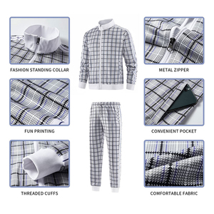 Ensemble de survêtement décontracté pour homme en molleton de coton avec sweat à capuche et pantalon de jogging, fermeture éclair intégrale, prix de gros personnalisé - Product Image 3