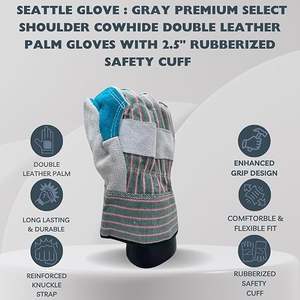 Gants en cuir de vachette pour sports d'hiver et d'été, durables et écologiques, pour travaux de construction et mécaniques - Product Image 2