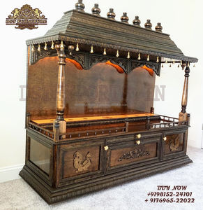 Gorgeous Modern <b>Pooja</b> <b>Mandir</b> Designs <b>Home</b> DST Teak Wood Temple Collection Customized Size Personalized Color Indian Wooden - Product Image 4
