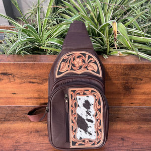 2024 nueva moda, bolsos cruzados de cuero con herramientas manuales para mujer, riñonera occidental con tirantes, bolso de hombro de gran capacidad de piel de vaca - Product Image 2