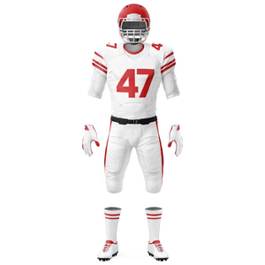 Équipements de football en gros, ensembles d'uniformes d'équipe personnalisés, football américain, impression sublimée 100% polyester, taille plus, manches courtes - Product Image 3