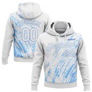 เสื้อฮู้ดพิมพ์ลายตามสั่ง สีทูโทน 50/50 พร้อมพิมพ์ชื่อทีมและหมายเลข ครึ่งหนึ่งสีดำ ครึ่งหนึ่งสีขาว เสื้อผ้ากีฬาสำหรับทีม ระบายอากาศได้ดี ใส่ได้ทั้งชายและหญิง - Product Image 4