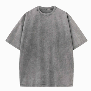 เสื้อยืดคอตตอนโอเวอร์ไซส์ผู้ชาย สีพื้นเรียบง่าย สไตล์ลำลอง คอกลม แขนสั้น ผ้าเจอร์ซีย์ถัก ทรงพอดีตัว - Product Image 4