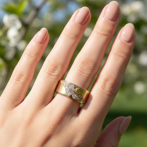 Custom Lab Grown Diamond Floral <b>Leaf</b> Wedding Band Ring Nature Inspired Luxury Unisex Fine <b>Jewelry</b> Gold Plated Trendy Loista - Product Image 4