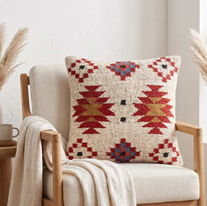 Housse de coussin lombaire Kilim 20 x 20 pouces avec motif à rayures tribales pour canapé, banc et décoration de lit - Product Image 3