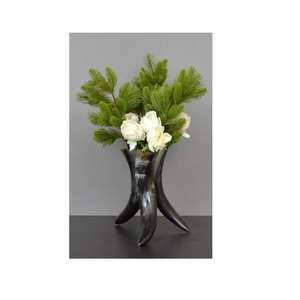 Ensemble de 2 vases à fleurs en corne de buffle faits à la main, matériau naturel, style rustique, pour la décoration intérieure de la maison, de la table et du jardin - Product Image 5