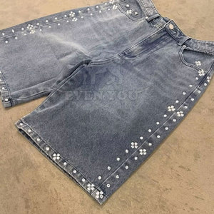 Pantalones Cortos Urbanos de Moda con Pedrería para Hombre, Diseño Brillante con Detalles de Pedrería para Estilo Urbano y Uso Diario - Product Image 5