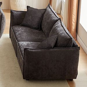 D0100H58P6T Élégant Moderne Chenille Triple Sectionnel Canapé Salon Large Extra 2 Épais Rembourré Oreillers Siège Dossier Accoudoirs - Product Image 4