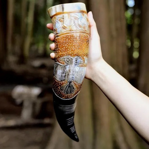 Unique Design Eco-Friendly Luxury Hand-Carved Viking <b>Drinking</b> <b>Horn</b> for Home Decor - Product Image 1
